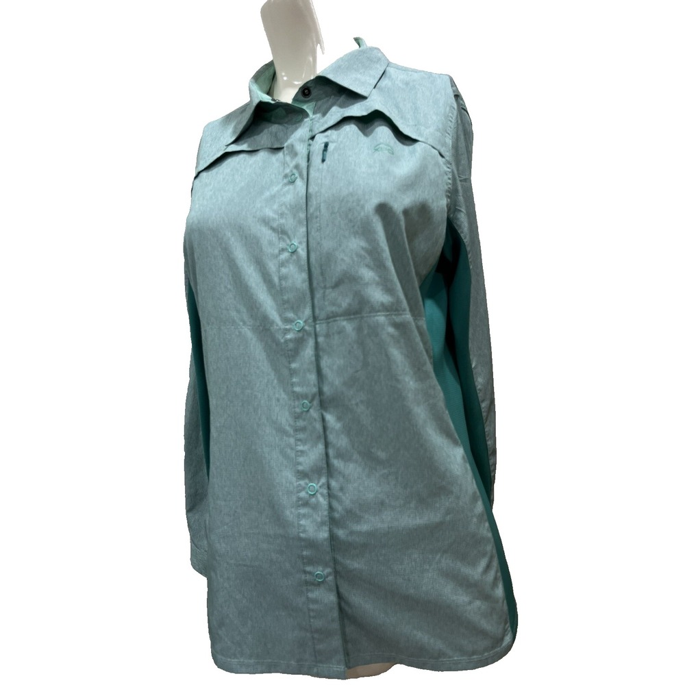 Cabelas Shirt Womens XPG Green LS Snap Front Lightweight S/P